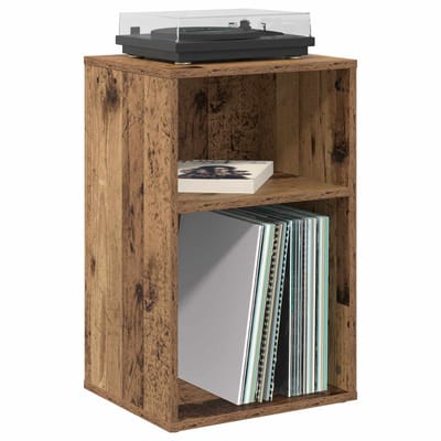 vidaXL - Platenkast - Eikenhout - 38 - x - 33 - x - 61 - cm - Bewerkt - hout