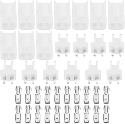 Allecto VH 3.96 2pin connectoren - 10 sets - Geschikt voor printplaten - Ideaal voor 3D-printerborden - Met klemmenblokken - Vrouwelijke en m...