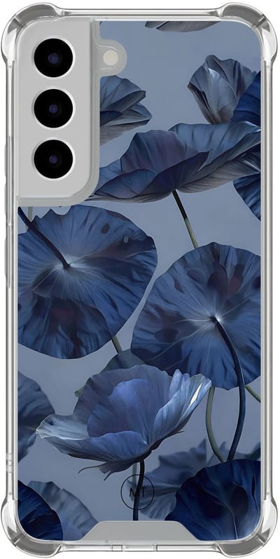 Hoesje (shockproof) geschikt voor Samsung Galaxy S22 - Dusky blooms - Extra sterke case - TPU/polycarbonaat - Bloemen - Paars, Transparant
