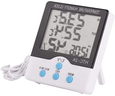Digitale Weerstation - Klok Vochtigheid - Binnenklimaat Monitoren - Drie Functies Tegelijk - 24x24x24 mm - Wit