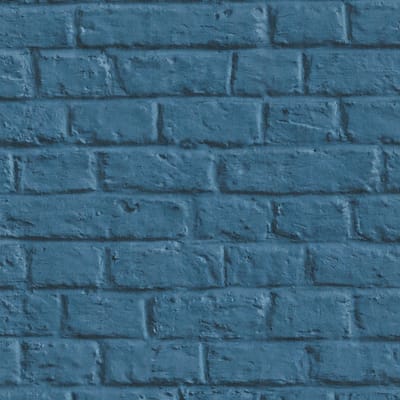 Steen tegel behang Profhome 369123-GU vliesbehang licht gestructureerd met structuur mat blauw 5,33 m2