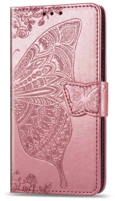 Hoesje geschikt voor Samsung Galaxy A26 - Bookcase - Pasjeshouder - Portemonnee - Vlinderpatroon - Kunstleer - Rose Goud