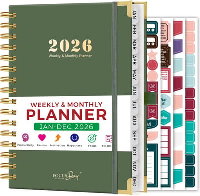 Dagboek 2026 - Agenda Planner - Jaar Plannen - Week en Maand Overzicht - A5 formaat - Groen