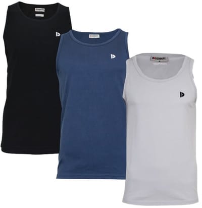 3-Pack Donnay - Muscle shirt (James) - Tanktop - Heren - Black/Navy/Light Grey (747) - maat S
