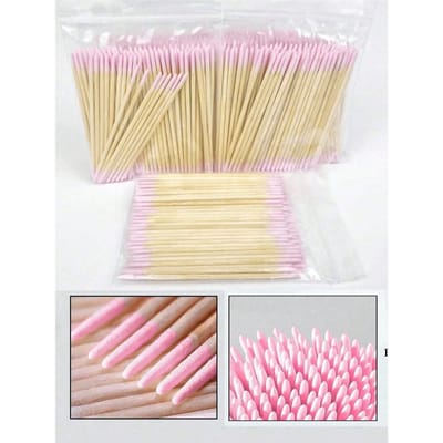 100 STUKS Dubbelzijdige Houten Stick voor Nagellak Verwijderen, Kleine Punt Dubbelzijdige Tatoeëerde Wenkbrauwen Schoonmaak Make-up Tools, Ongeveer 100 Stuks/Pak 100PC