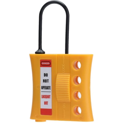 Hasp Tagout Stop Lockout Nylon ABS 4-gaats Geïsoleerd Loto Veiligheidsslot voor 36mm Sleutelgaten orange