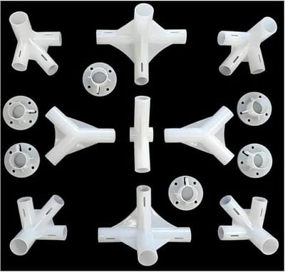 Tent Onderdelen - Reparatieset - Gazebo Herstellen - 15 Delig Plastic - 25/19mm Pijp - Zwart