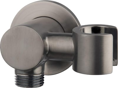 Wiesbaden UniMatch wandaansluitbocht met kantelbare handdouchehouder rond 1/2" gunmetal