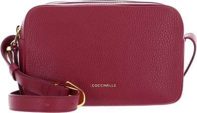 COCCINELLE Leren Schoudertas Coccinelle Gleen Handbag Grained Leather Garnet Red (rood)paars