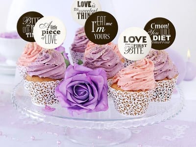 Partydeco Cupcake prikkers Bite me! - 6 stuks