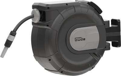 Automatische slanghaspel met 30 m slang en 180° draaibare wandhouder