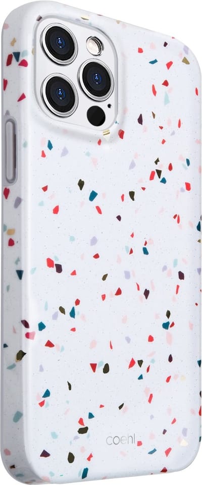 UNIQ Coehl Terrazzo hoesje iPhone 12/12 Pro 6.1" wit/natuurlijk wit