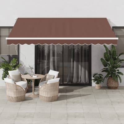 vidaXL - Luifel - automatisch - uittrekbaar - 400x350 - cm - bruin