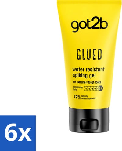 6 x Got2B - Styling Gel - Glued - 150 ml - Haarkleur - Haartype - Stijl - Fixatie - Hold
