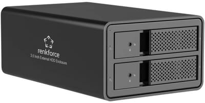 Renkforce RF-6647596 8.9 cm (3.5 Zoll) Festplattengehäuse 2 Bay 3.5 Zoll USB-A (USB 3.0) (RF-6647596)