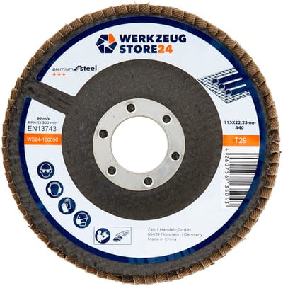 WS24 10x Lamellenschijf 115 mm gebogen aluminiumoxide K 40 - WS24-100050