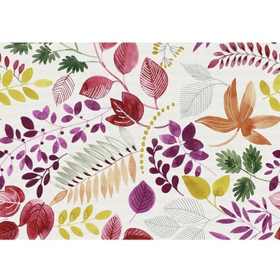 Motiefstof in linnenlook "Guajira Leaves"
