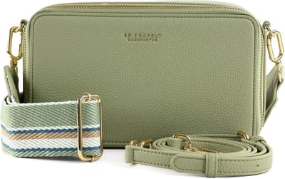SEIDENFELT MANUFAKTUR Schoudertas Falun Svedala Big Crossbody Bag Cool Sage / Gold Lichtgroen