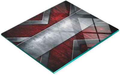 Gehard multifunctioneel decoratief bord van glas met metalen patroon, 60x52 cm