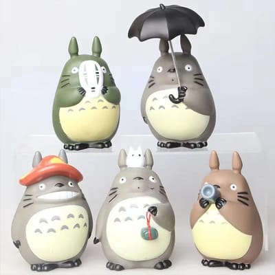 5 stuks figuur Amine totoro Mini Standbeeld Leuke Speeltjes Kamer Decoraties Kawaii Figuren Speelgoed Kind Cadeaus Verzamelingen