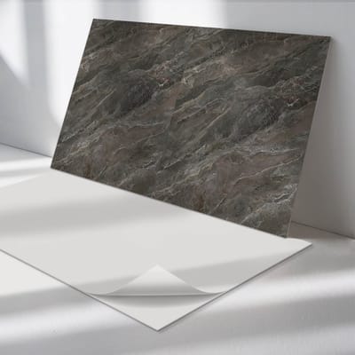 Wallfluent Vinyl Tegels - Natuursteenpatroon Vinyl Wandtegels - 40 cm x 20 cm - Grijs PVC Tegels - 10 stuks - Rechthoek PVC Tegels - Texturen Plaktegels - Wand PVC Tegels - Plaktegels Keuken en Badkamer