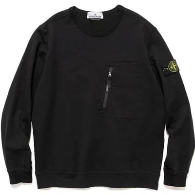Sweatshirt à col rond et manches longues avec logo Stone Island pour homme Noir 781560352-V0029 M black