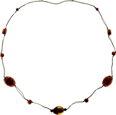 Behave - Lange ketting - Glaslook kralen trend - Bruin - 104 cm