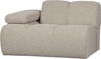 WOOOD Mojo 1-Zits Bank Met Arm Links - Bouclé - Beige - 74x120x97