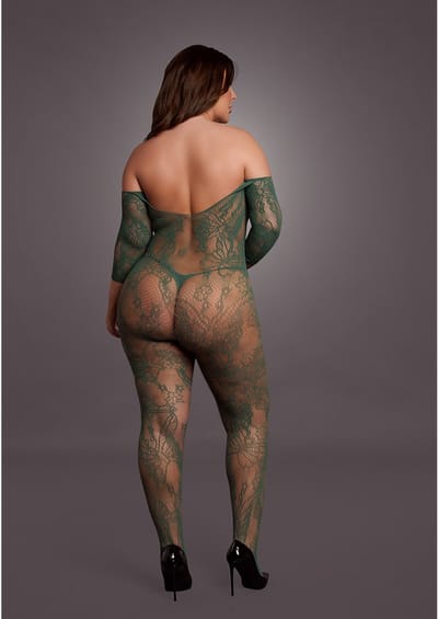 Kant Lange Mouwen Bodystocking - Koninginmaat