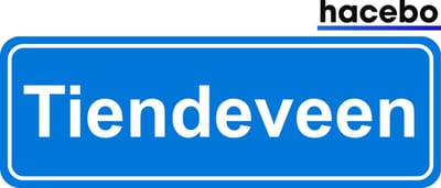 Hacebo - Plaatsnaam Sticker - 29x10 CM - Tiendeveen sticker - Verkeersborden sticker - grappige cadeaus - Tiendeveen