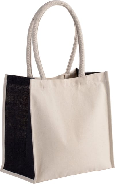 Kimood Shopper van katoen/jute - 17 L KI0255 - NATURAL / BLACK - One size