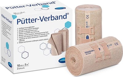 Hartmann - Putter verband - met verbandklemmen - 8cm x 5 meter
