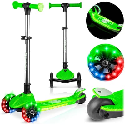 Ricokids Jelly - Driewieler Kinderstep - Groen - LED Verlichting - Verstelbaar Stuur