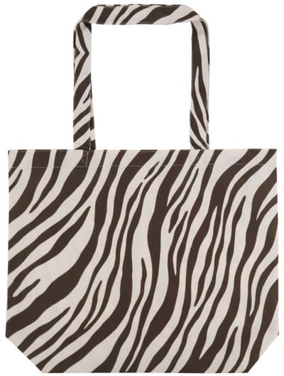 Katoenen tas met Zebraprint - Zebra Tote Bag - Schoudertas met Dierenprint - 46 x 40 + 12 cm