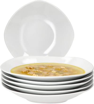 MamboCat Set van 6 LOTTA soepborden wit porselein 21,8cm