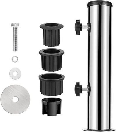 Parasol Voet - Staande Buizen - Buiten Zitten - Verstelbare Hoes - 30 cm Hoog - Zilverkleurig