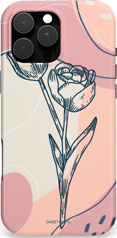 Casetastic Hoesje Geschikt voor Apple iPhone 16 Pro Max Magsafe - Stijlvolle Beschermende Duo-layer Case - Sierlijke tulp