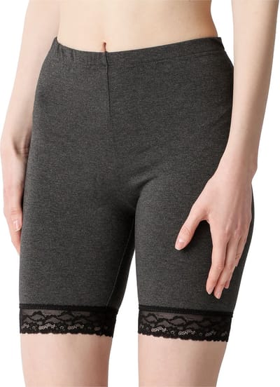 Bellivalini Dames Leggings - Vrijetijdsbroek - Korte - Katoen - BLV-BLV50-217-LE - Donker Mengeling - XS