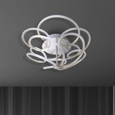 Näve LED plafondlamp Rizado, step-dim, nikkel satijn