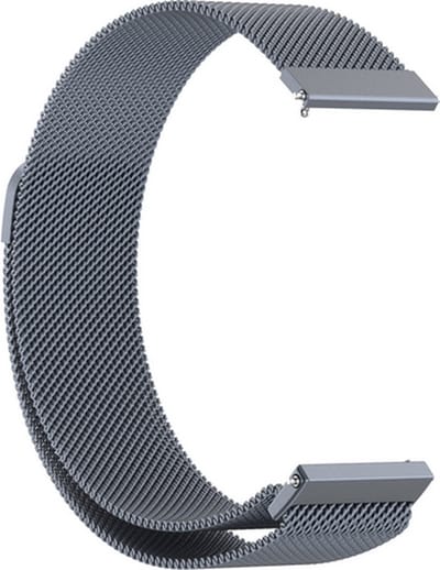 By Qubix - Geschikt voor Garmin bandje - Milanese bandje - Space Grey - Geschikt voor Garmin Vivoactive 6 / 5 / 3 - Smartwatch bandje 20mm