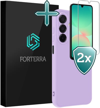 Hoesje Met 2x Screenprotector - Geschikt voor Samsung Galaxy A26 - Sterk & Shockproof - Telefoon Hoes - Back Cover - Siliconen Case - Lila