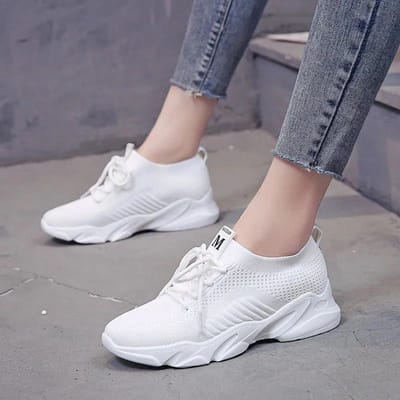 Kleine Witte Schoenen Dames Lente- en Herfstschoenen Ademende Sportschoenen Alles-match Zomer Dunne Witte Schoenen 35