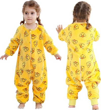 Warme Flanellen Slaapzak met Voeten en Mouwen voor Baby en Peuter | 2,5 TOG Winter Pyjama