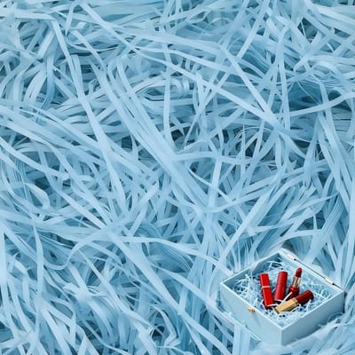 Vullingsmateriaal Cadeau - Verpakkingsvezels Raffia - Cadeaus Verpakken - Natuurlijke Kwaliteit Vezels - 500 Gram - Lichtblauw