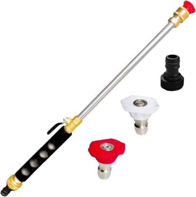 Hogedrukreiniger Tuinslang - Water Spuit - Auto Huis Reinigen - Verstelbaar Mondstuk - 48 cm - Zilver