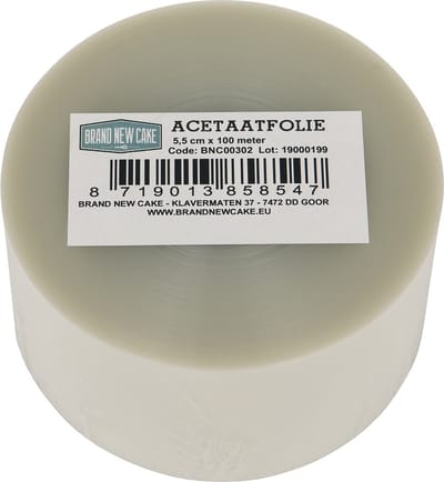 BrandNewCake® Acetaatfolie Rol - Inlegfolie - 5,5 cm x 100 m - Bakken