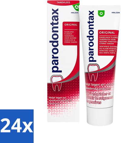 24 x Parodontax - Tandpasta - Original - Versterkt Tandvlees & Verwijdert Tandplak - 75 ml - Tandpasta - Bloedend Tandvlees - Tandplak - Tandvleesontsteking - Fluoride