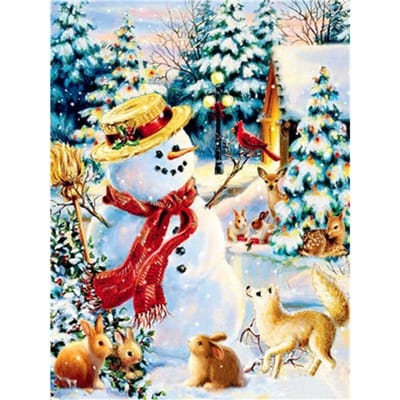 5D Diamond Painting Sneeuwpop DIY Handmatige Hobby Diamant Borduren Kruissteek 20X30CM black