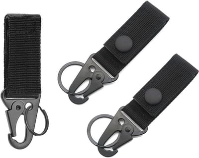 3-delige metalen nylon tactische outdoor riem karabijnhaak gesp bergbeklimmen sleutelring bevestiging avontuur reizen zwarte clip