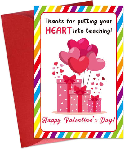 Valentijnsdag kaart voor leraar om waardering te tonen - Dank je wel kaarten en geschenken
